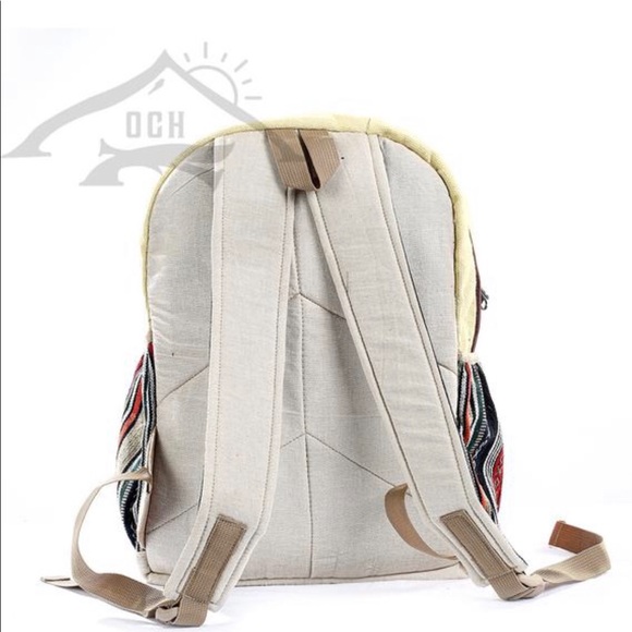 100% Handmade Multi Pocket Hemp Backpack - Picture 6 of 7